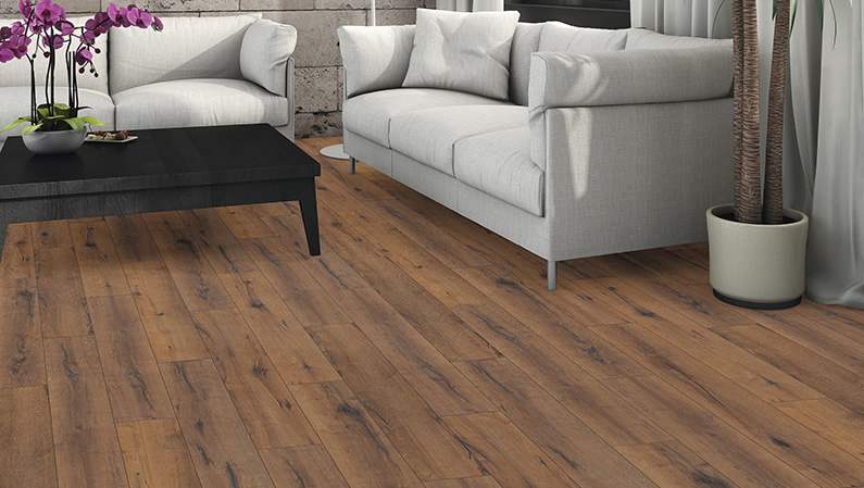 Ламинат Haro Tritty 100 Дуб Италика Дымчатый 530327 1282×193×8 фото в интерьере